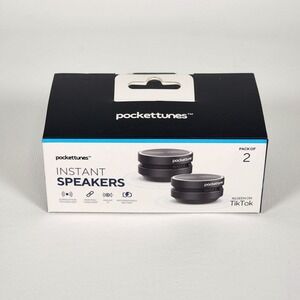 Pockettunes Instant Speakers Black As‎ Seen on TikTok Pack of 2 Brand New Sealed
